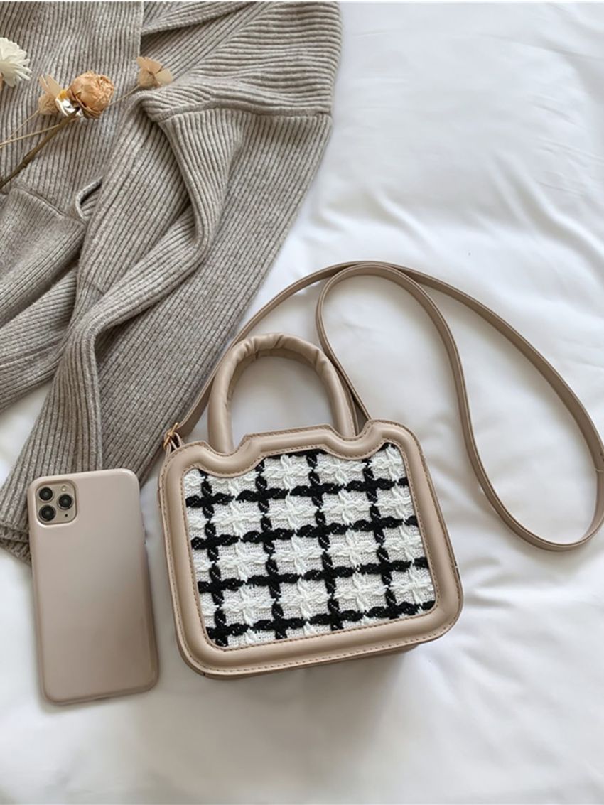 Mini Plaid Pattern Square Bag
