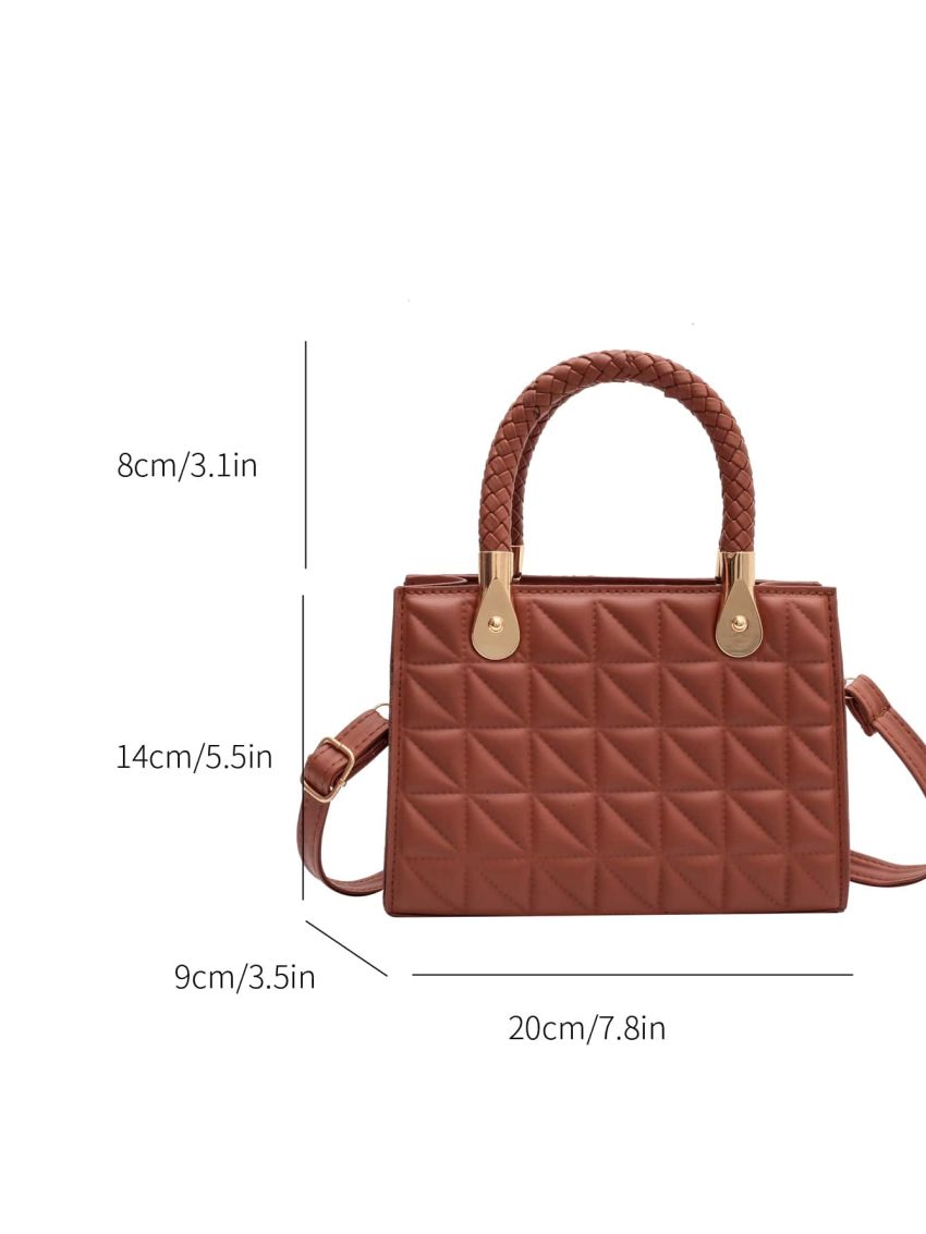 Mini Quilted Double Handle Square Bag