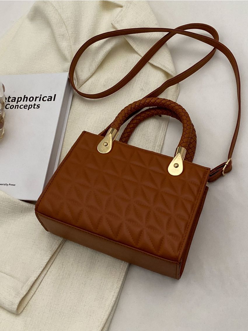 Mini Quilted Double Handle Square Bag
