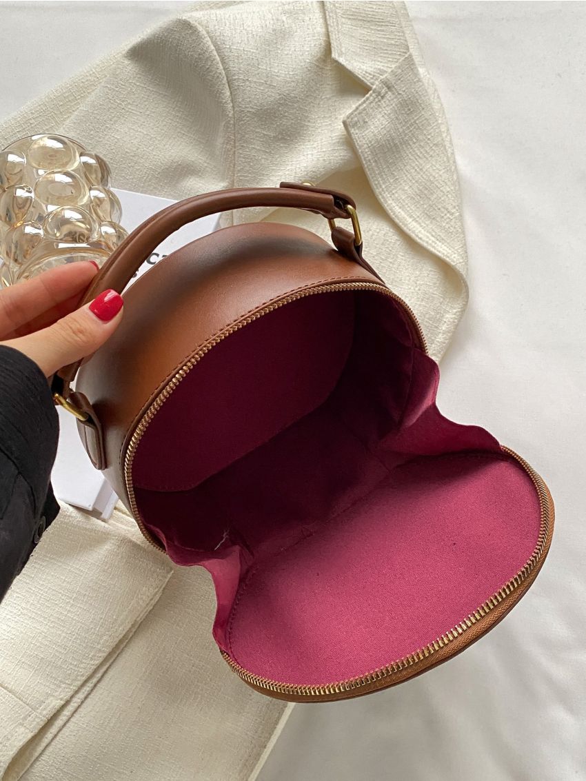 Mini Geometric Textured Circle Bag