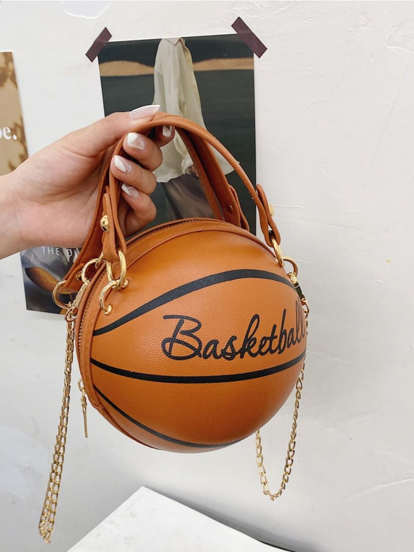 Mini Letter Graphic Chain Circle Bag