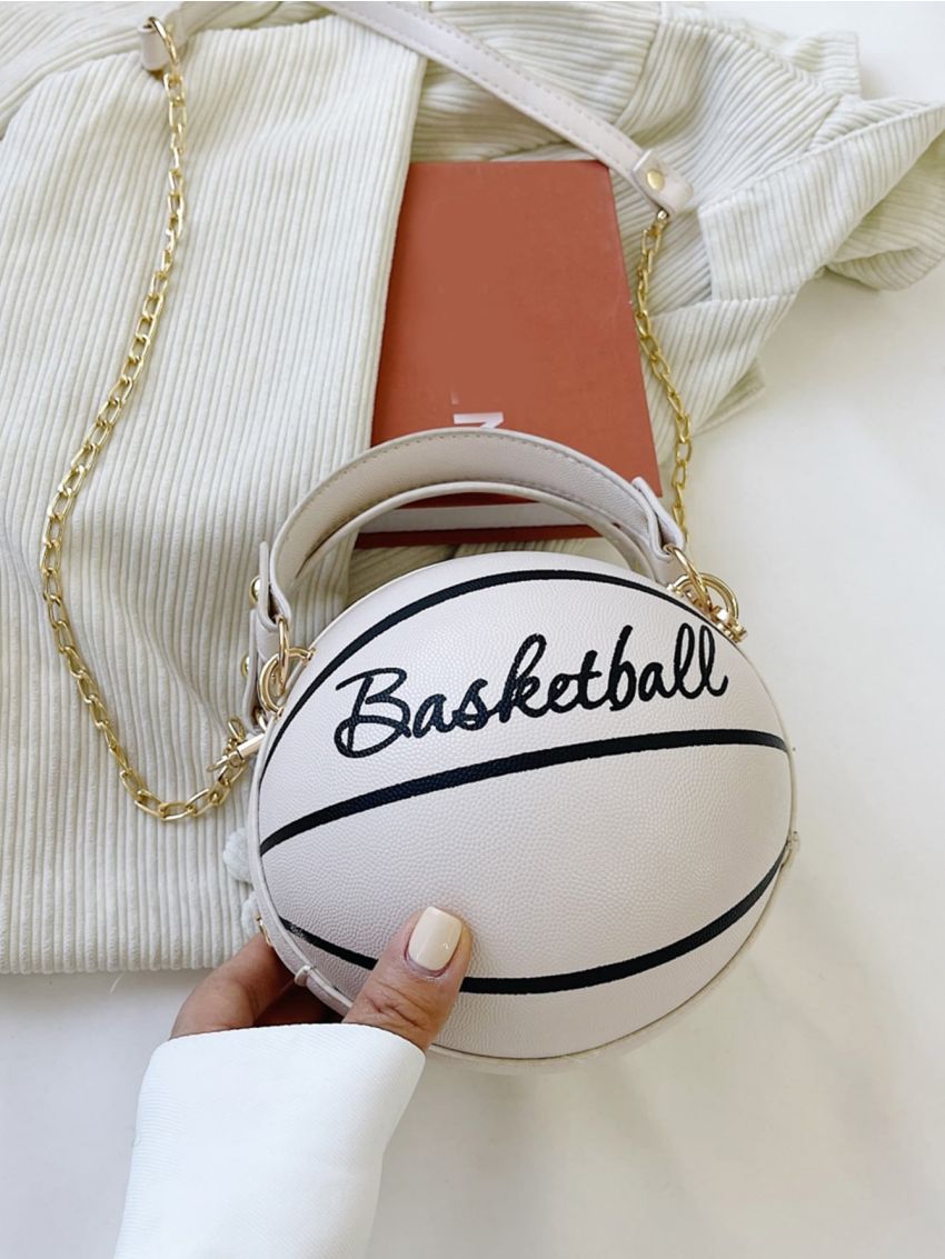 Mini Letter Graphic Chain Circle Bag
