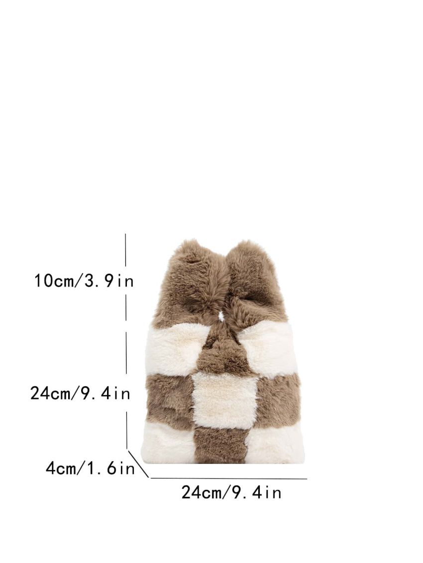 Two Tone Fluffy Square Bag