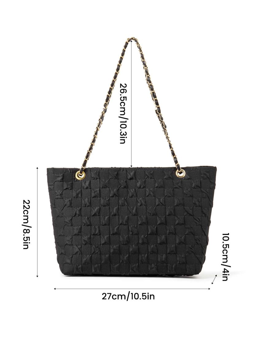Minimalist Textured Chain Shoulder Bag