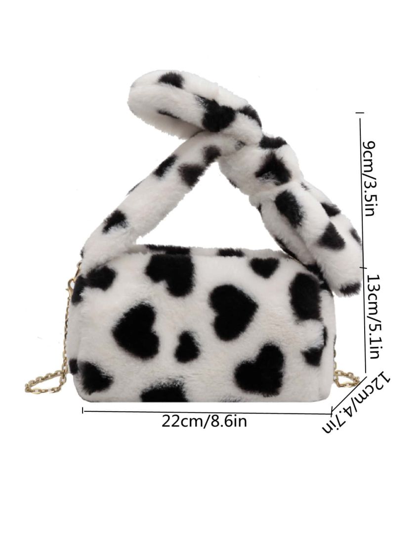 Fluffy Cow Pattern Square Bag