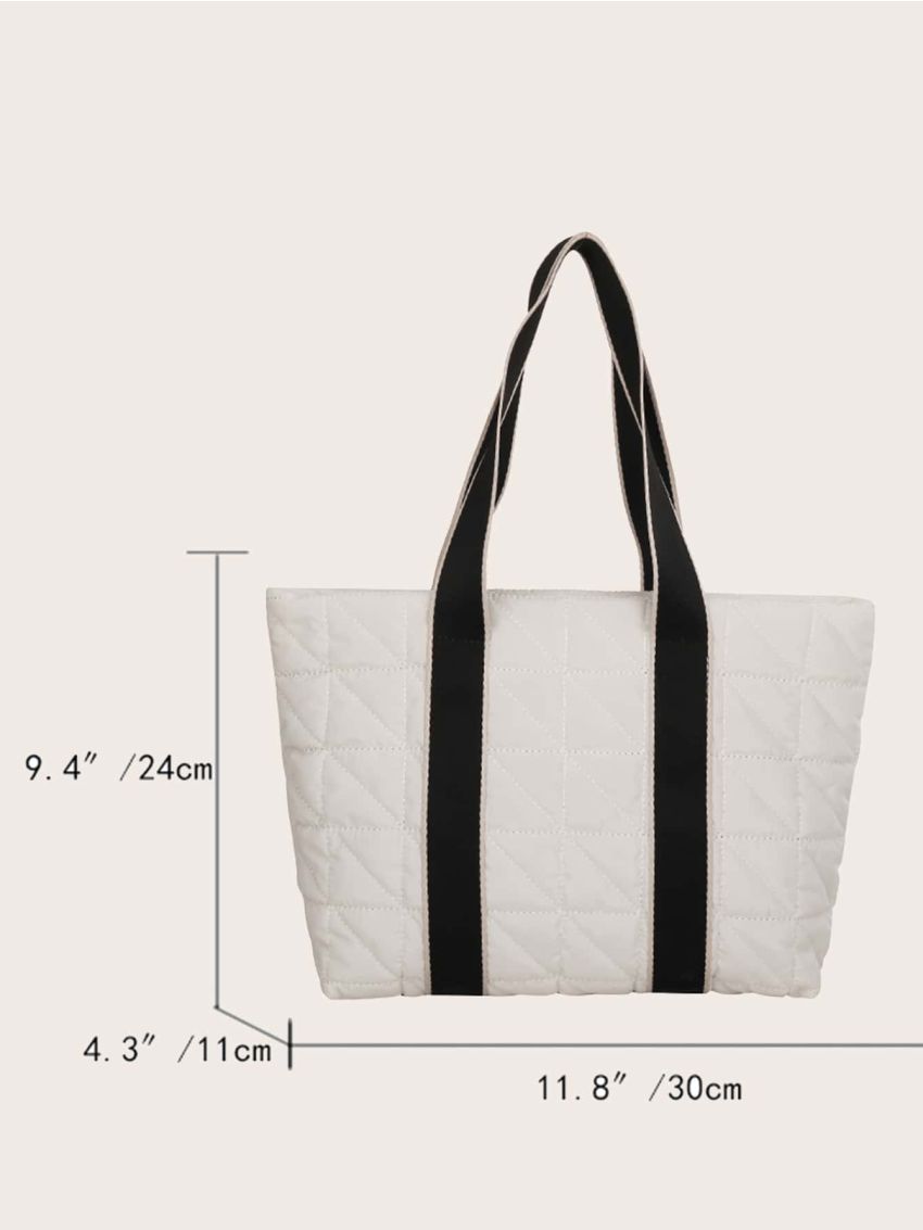 Minimalist Quilted Shoulder Tote Bag