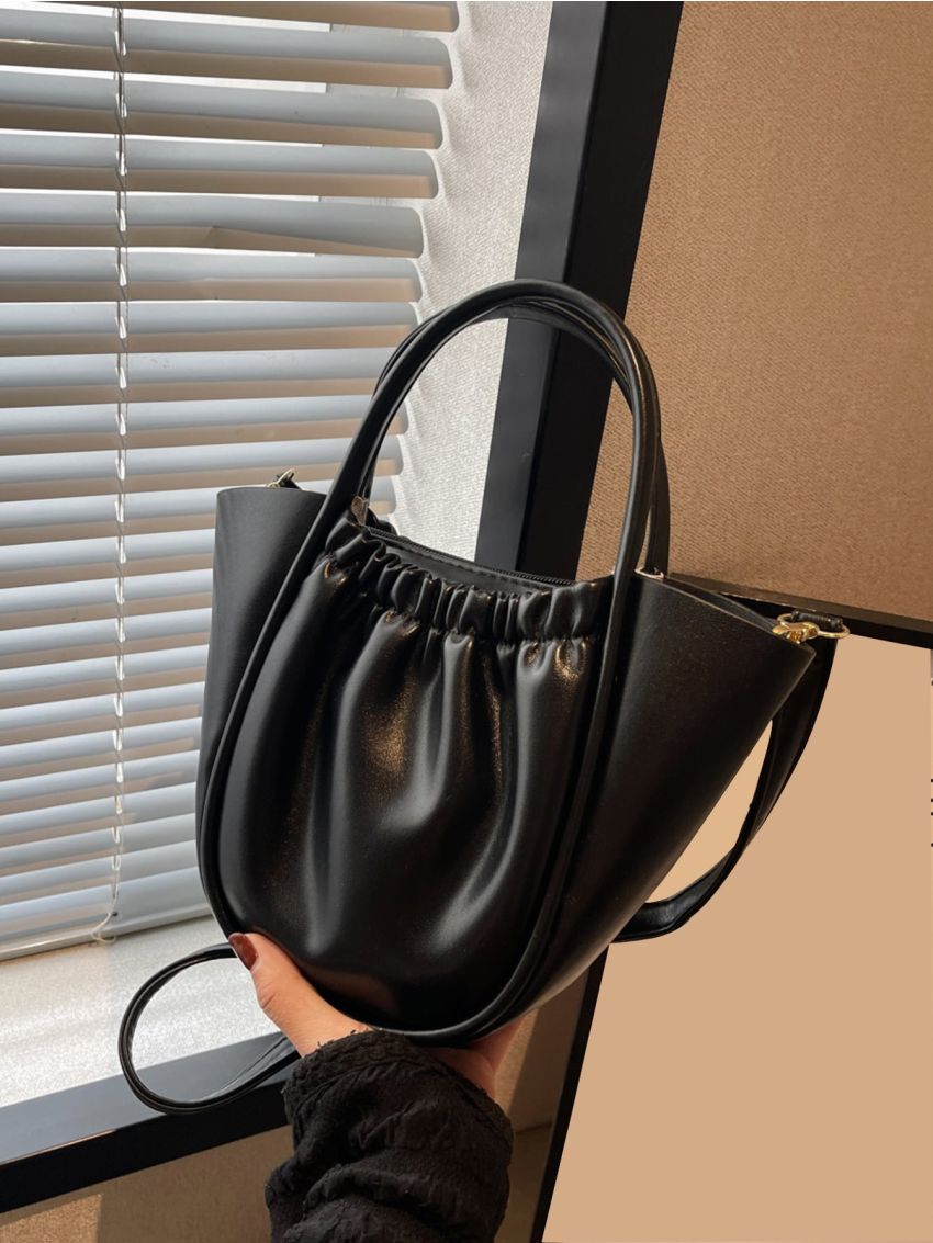 Double Handle Ruched Bag