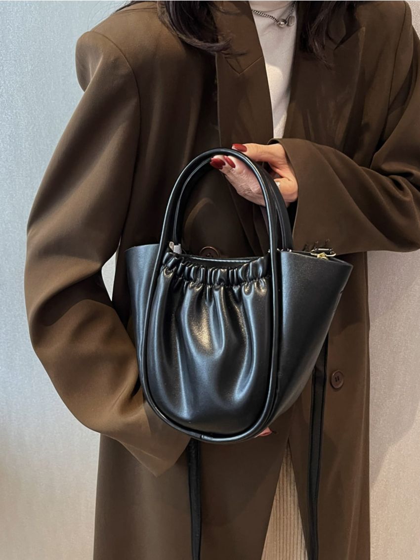 Double Handle Ruched Bag