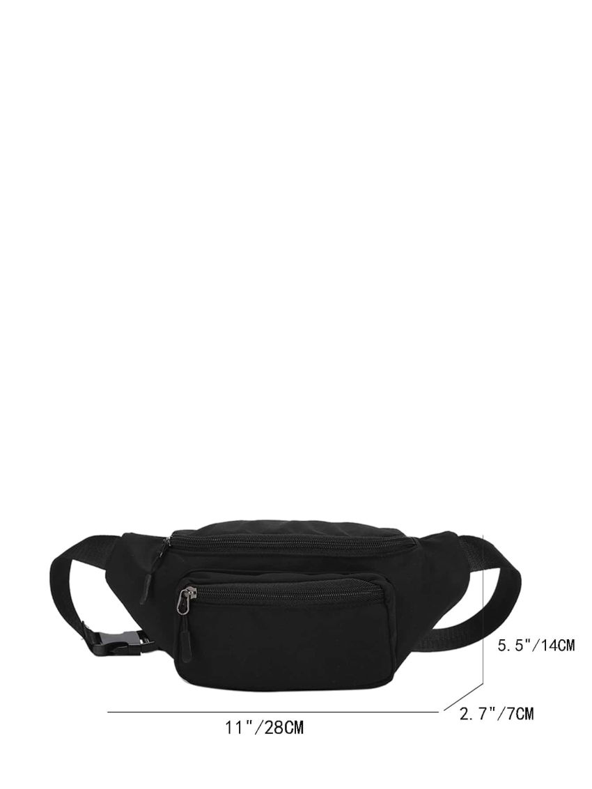 Minimalist Double Zipper Fanny Pack