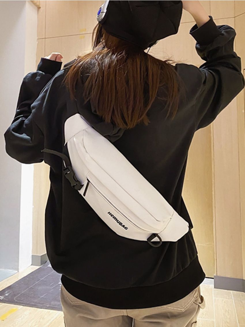 Letter Graphic Waist Bag