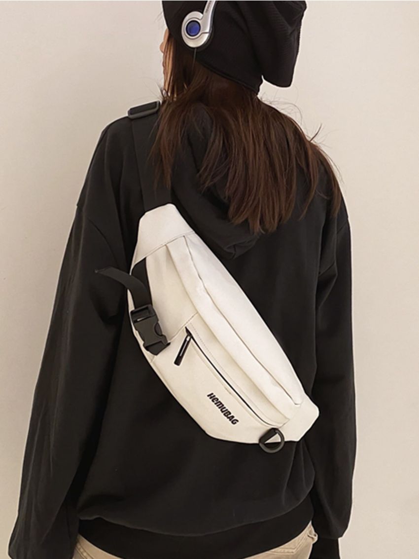 Letter Graphic Waist Bag