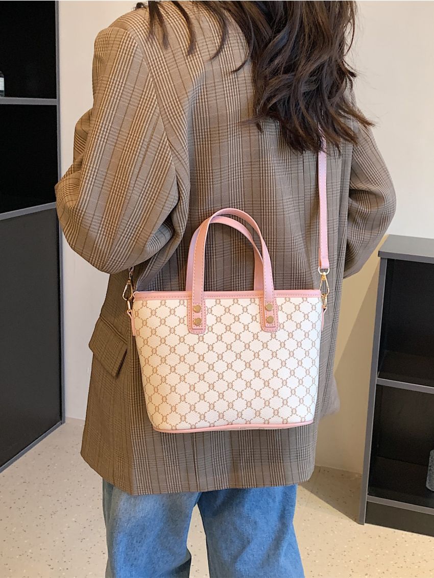 Geometric Pattern Square Bag