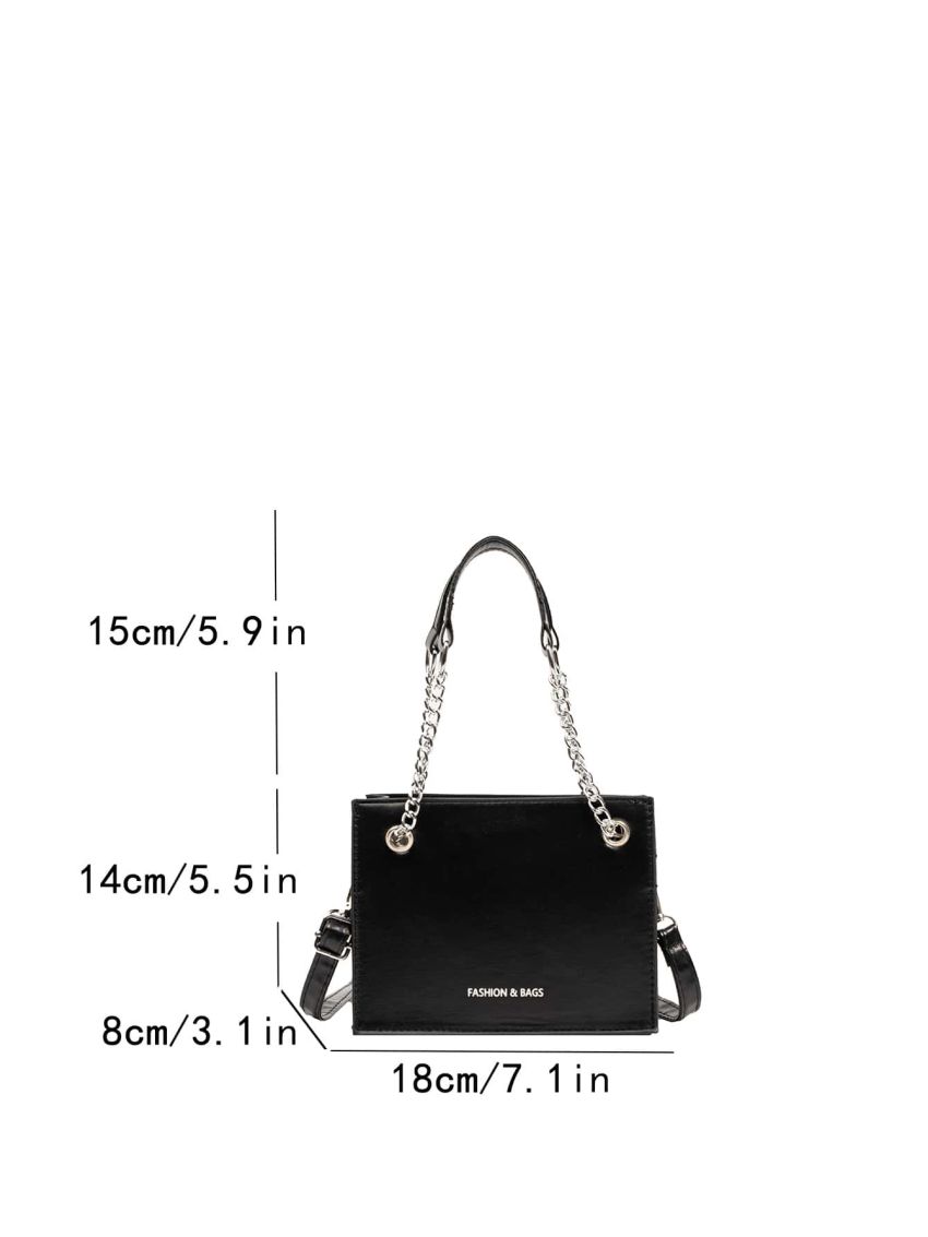 Mini Letter Graphic Chain Square Bag