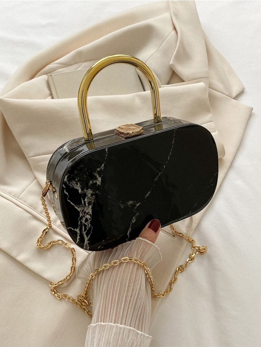 Mini Marble Pattern Box Bag