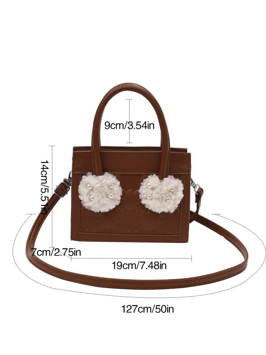 Mini Embossed Detail Contrast Fluffy Square Bag