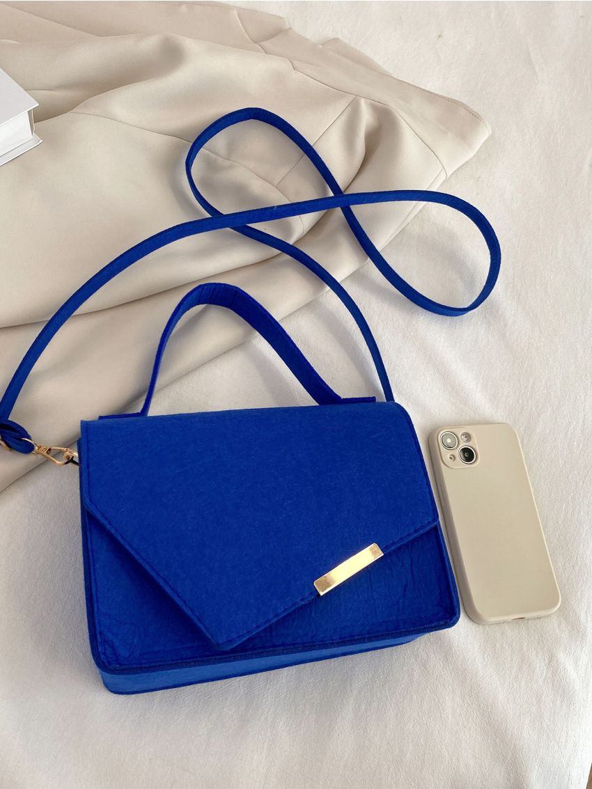 Metal Decor Flap Square Bag