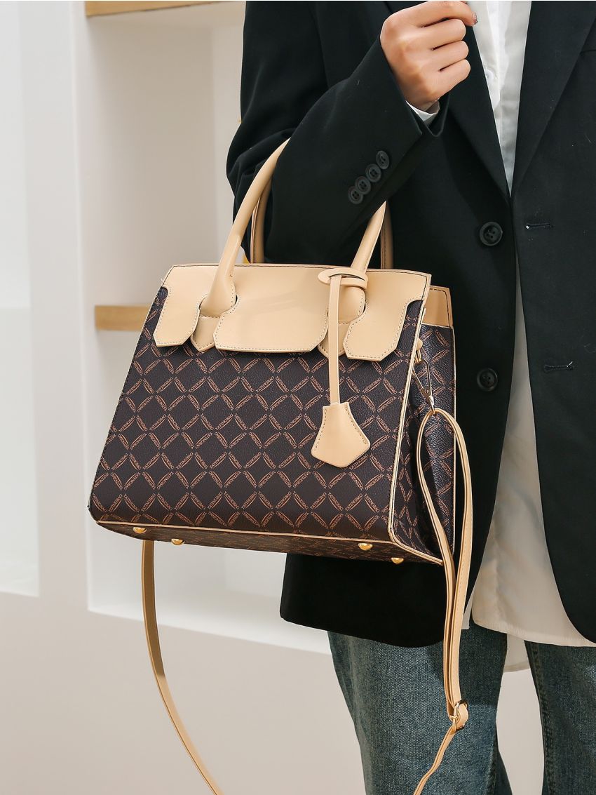 Geometric Pattern Square Bag