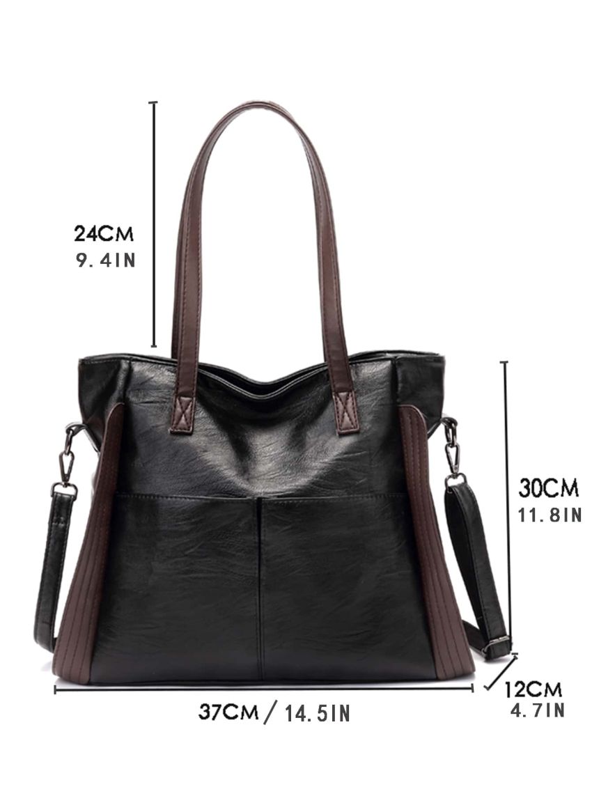 Two Tone Shoulder Tote Bag, Mothers Day Gift For Mom