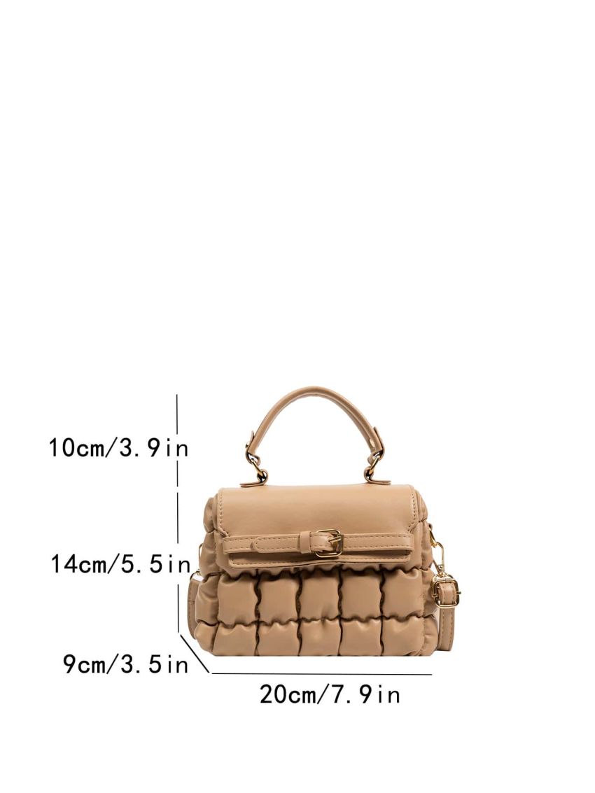 Mini Buckle Decor Flap Ruched Bag