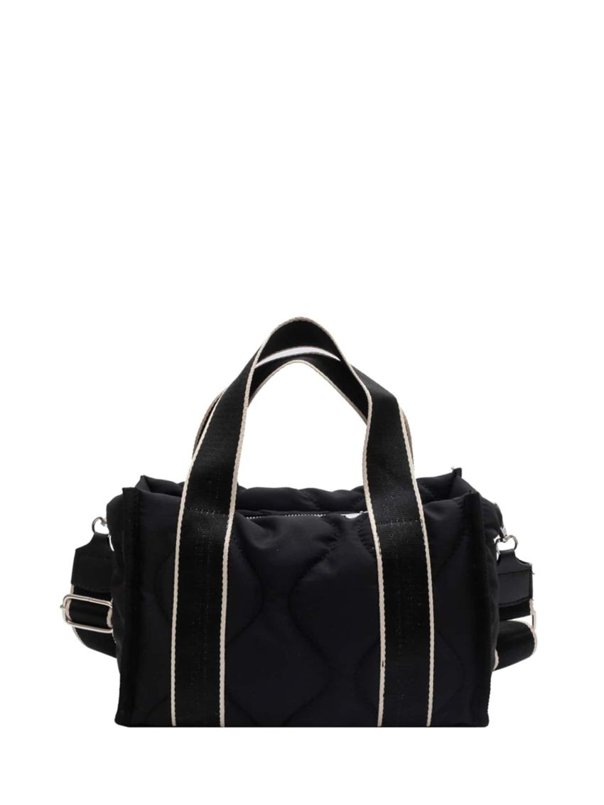 Contrast Tape Quilted Square Bag
