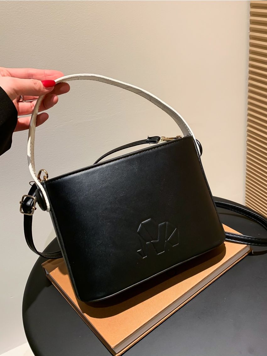 Geometric Embossed Satchel Bag