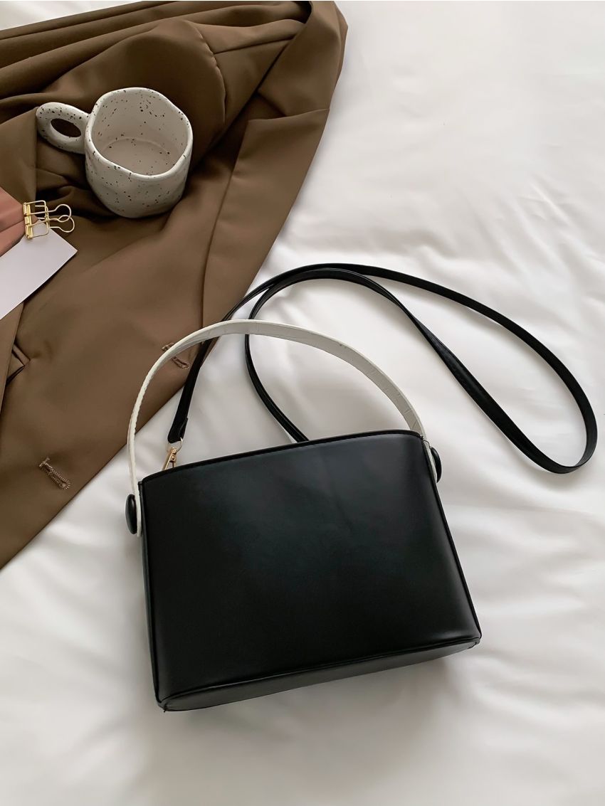 Geometric Embossed Satchel Bag