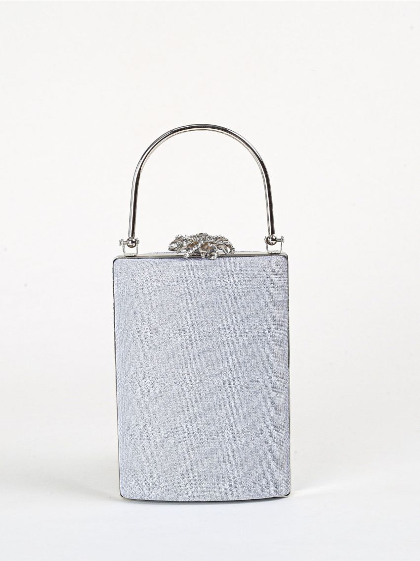 Glitter Box Bag Rhinestone Decor Kiss Lock