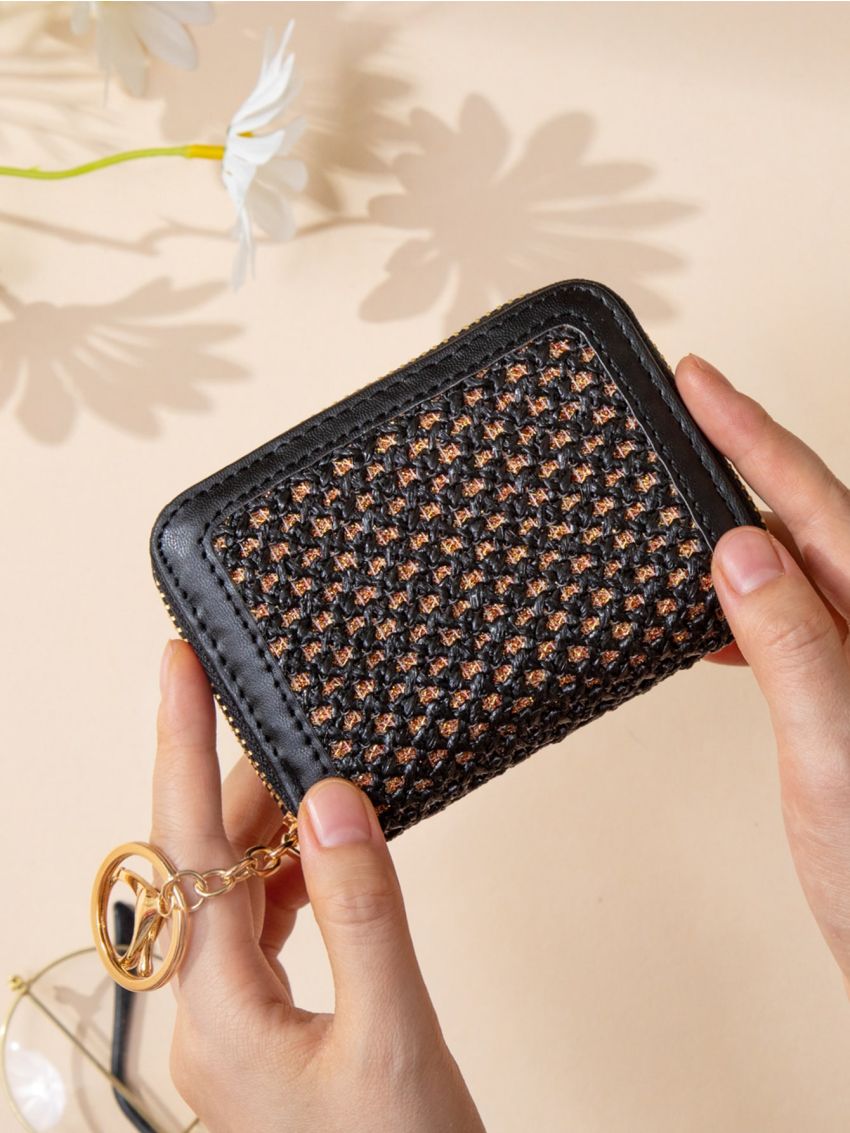 Zip Around Straw Bag