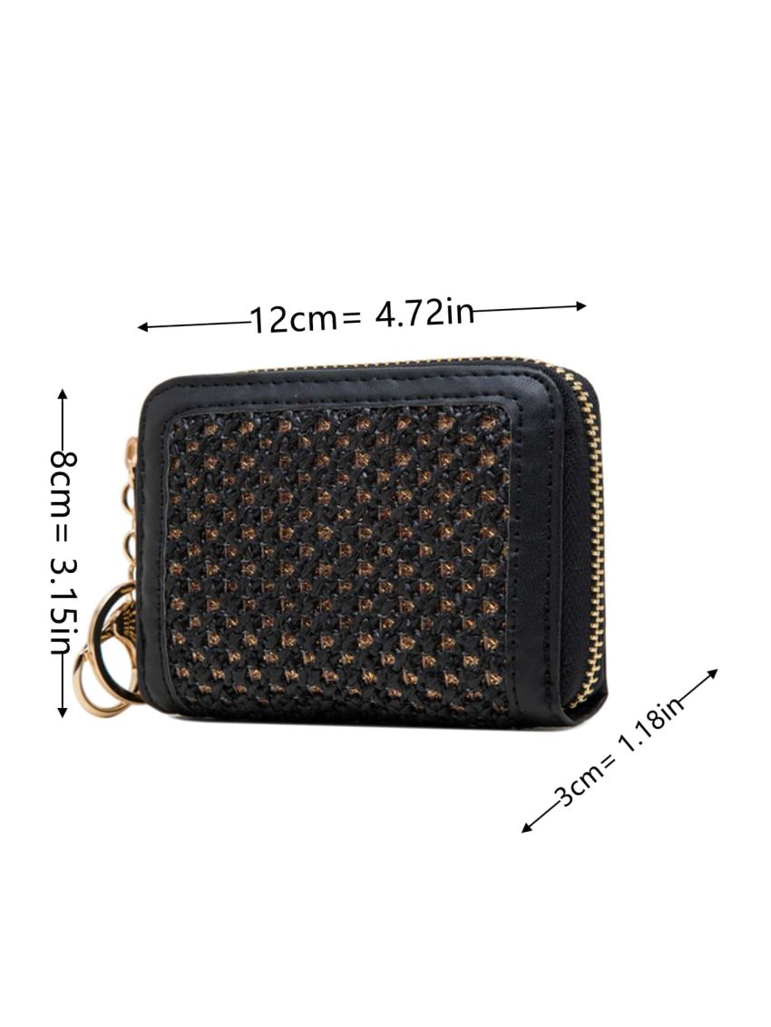 Zip Around Straw Bag