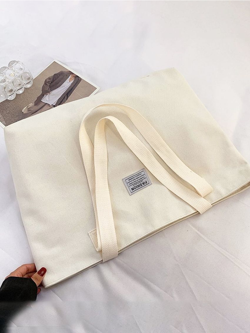 Letter Patch Decor Shopper Bag