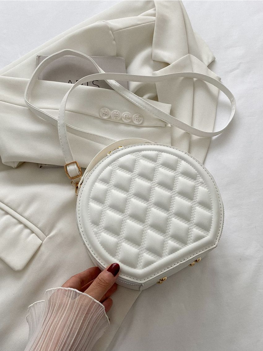 Mini Geometric Embossed Circle Bag