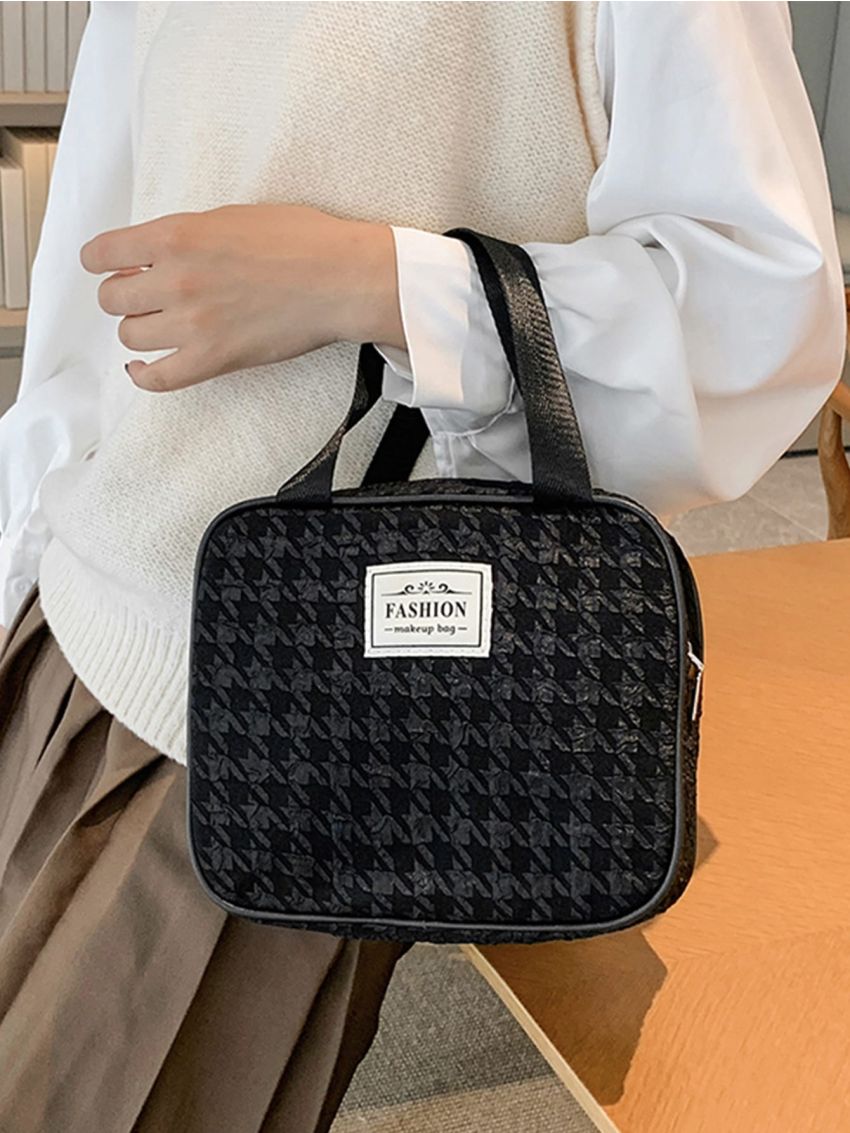 Houndstooth Pattern Square Bag