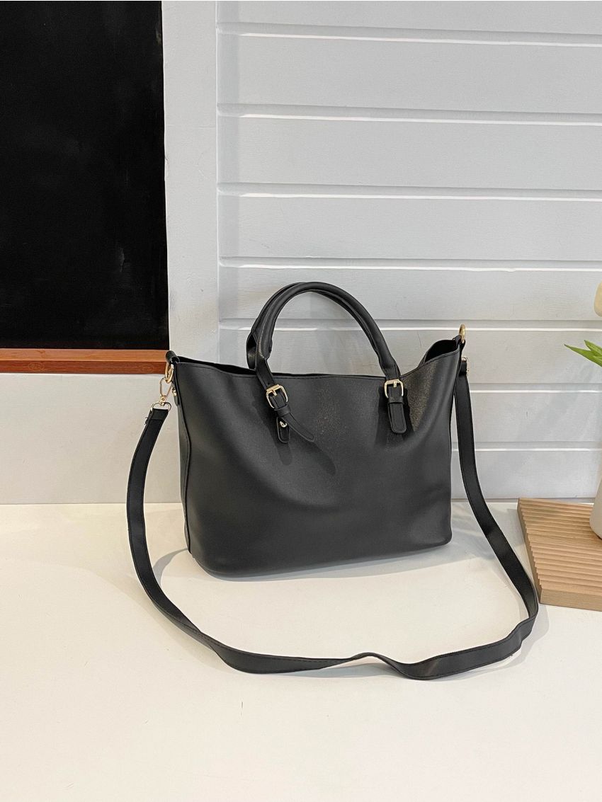 3pcs Buckle Decor Tote Bag Set, Best Work Bag For Women