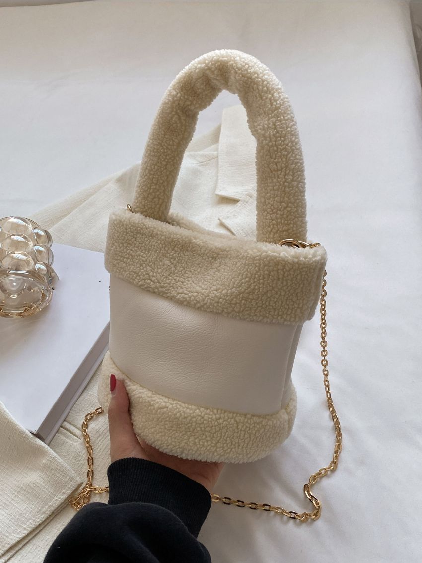 Mini Two Tone Chain Bucket Bag