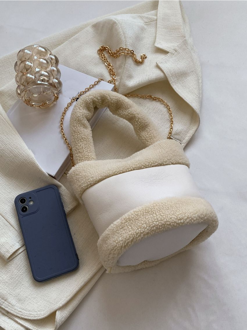 Mini Two Tone Chain Bucket Bag