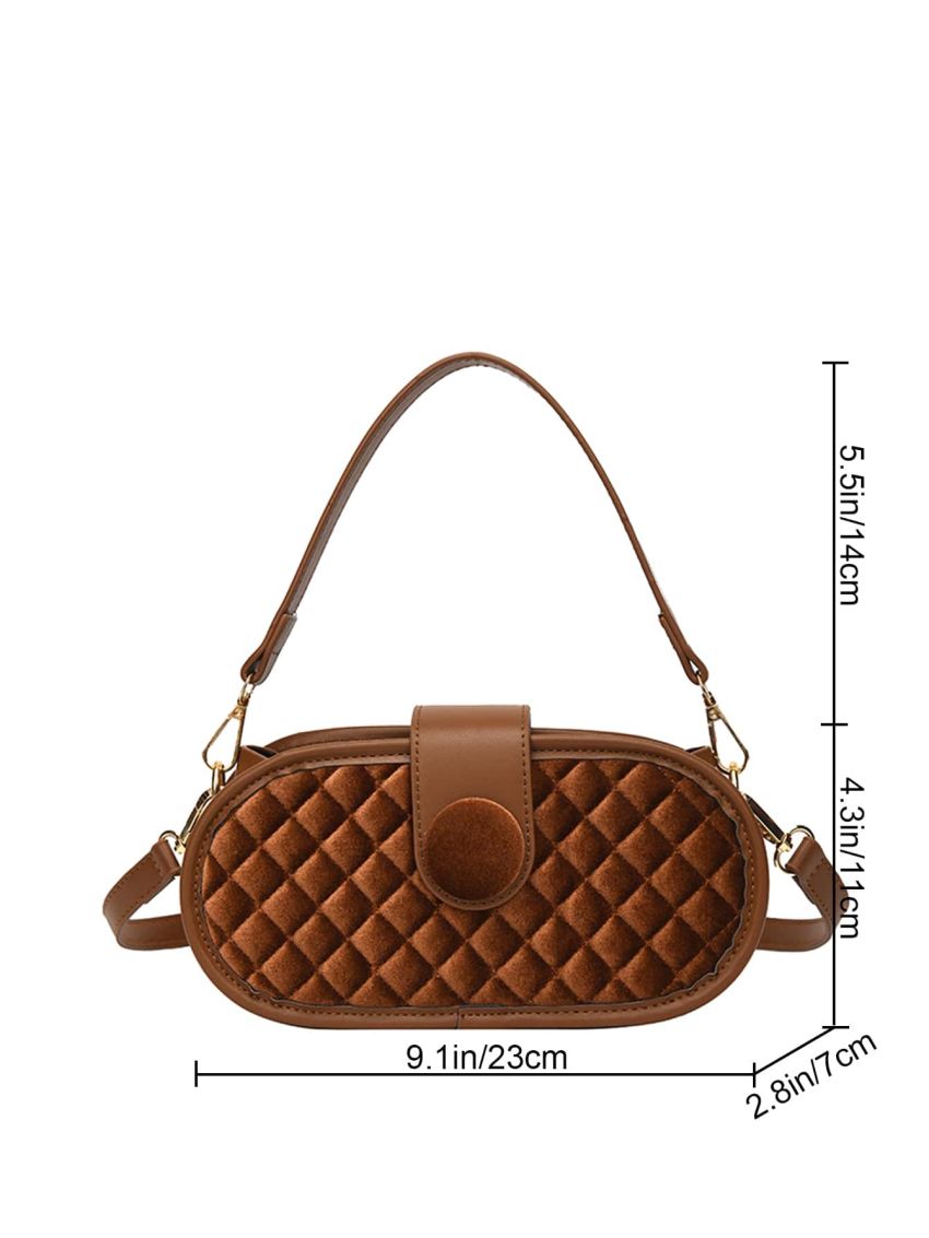 Geometric Quilted Baguette Bag