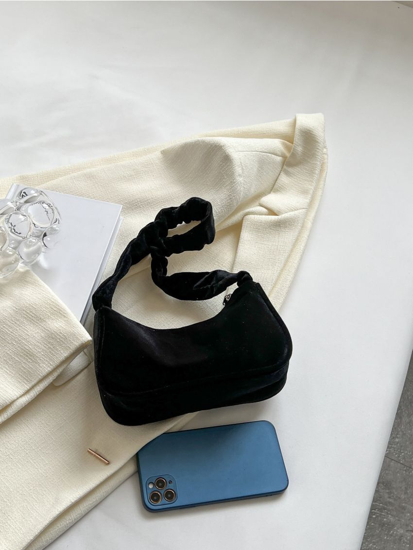 Minimalist Fuzzy Baguette Bag