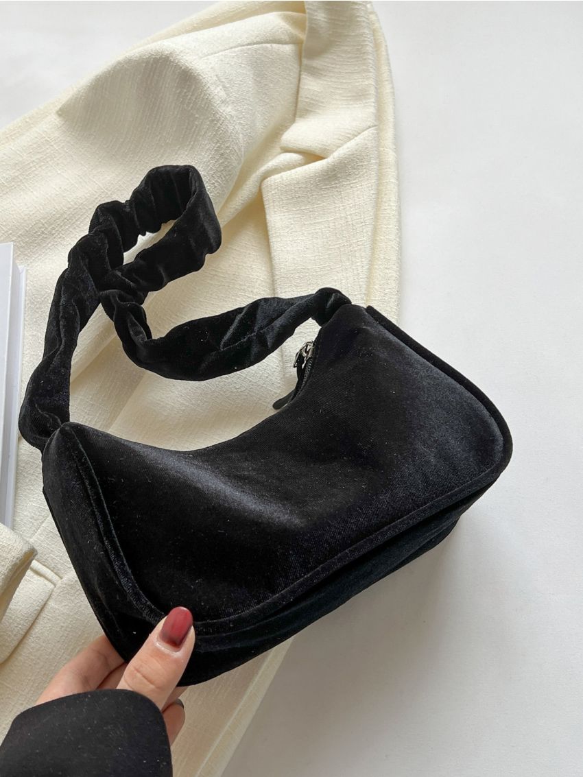 Minimalist Fuzzy Baguette Bag