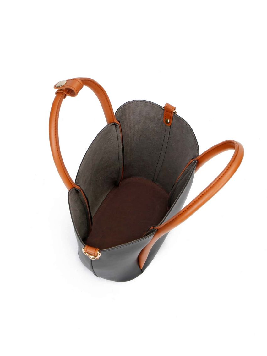 Mini Scallop Trim Satchel Bag With Square Bag