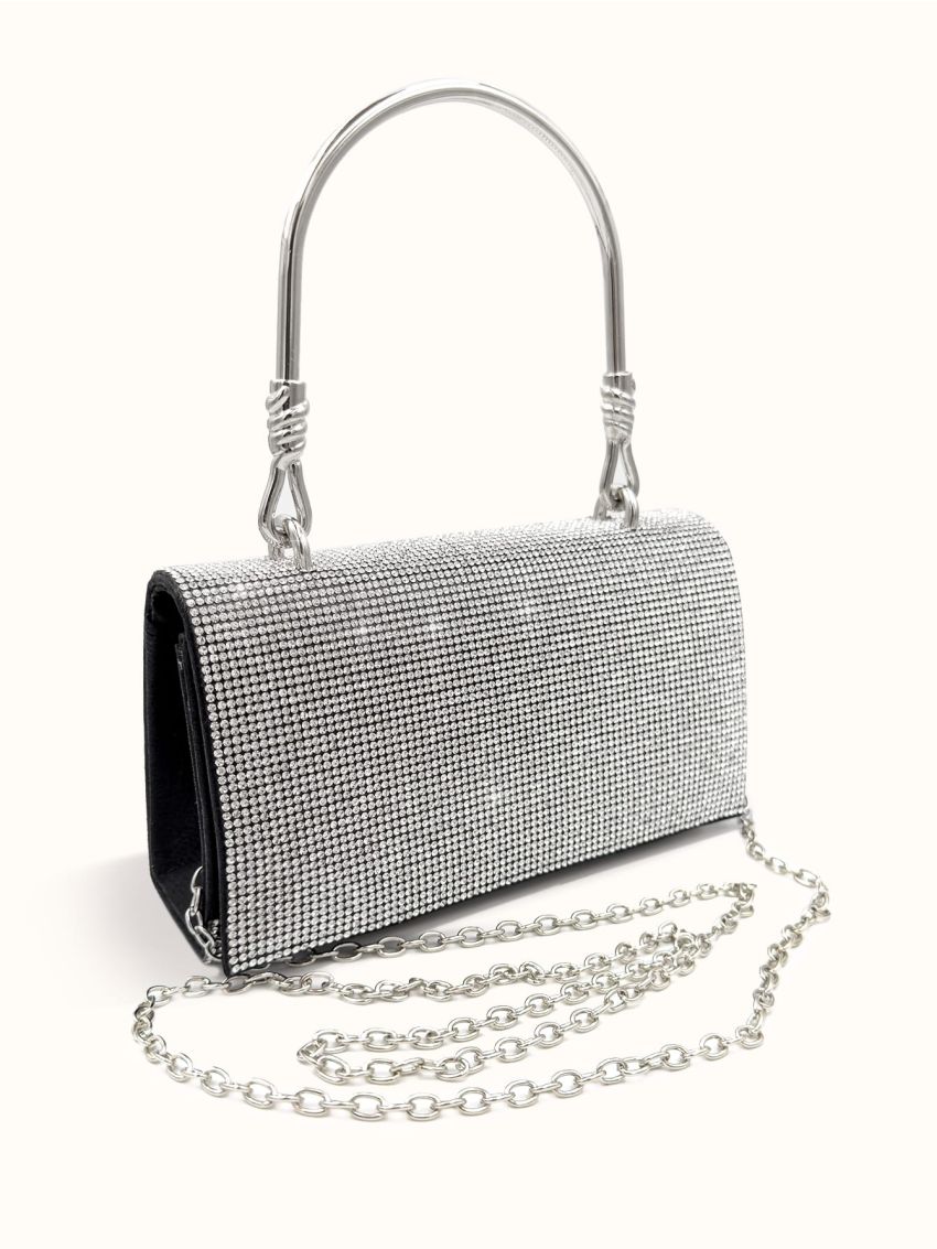 Mini Rhinestone Decor Square Bag