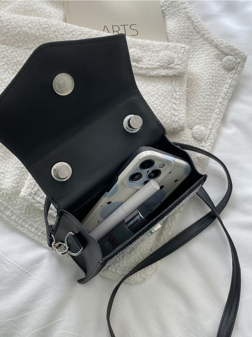 Mini Studded Decor Flap Square Bag