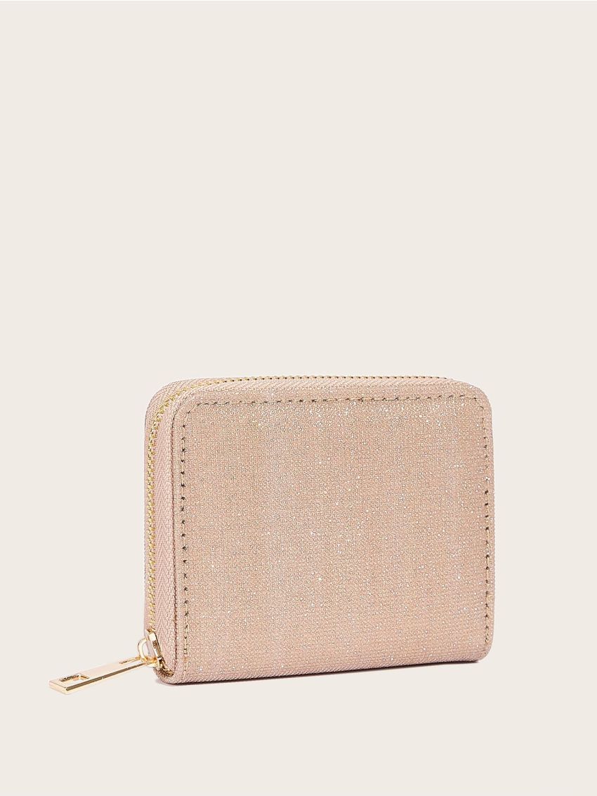 Zip Around Glitter Card Holder