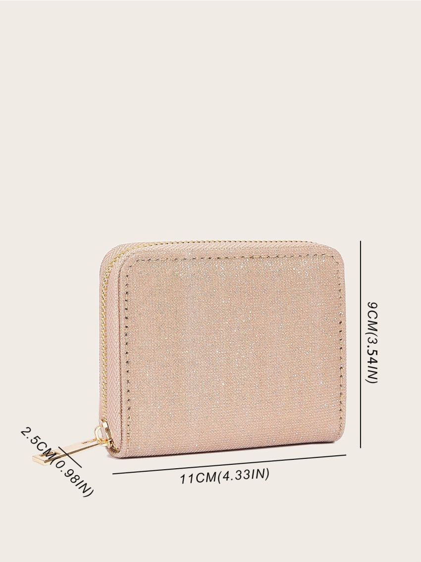 Zip Around Glitter Card Holder