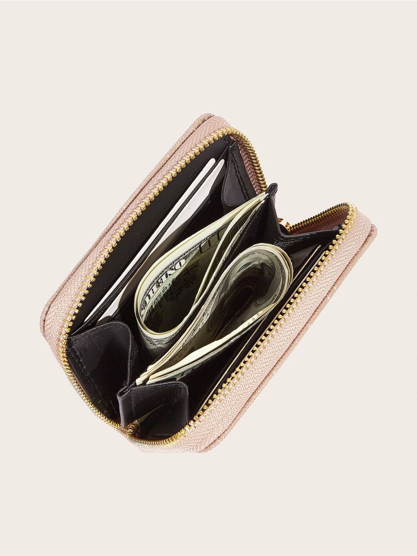 Zip Around Glitter Card Holder