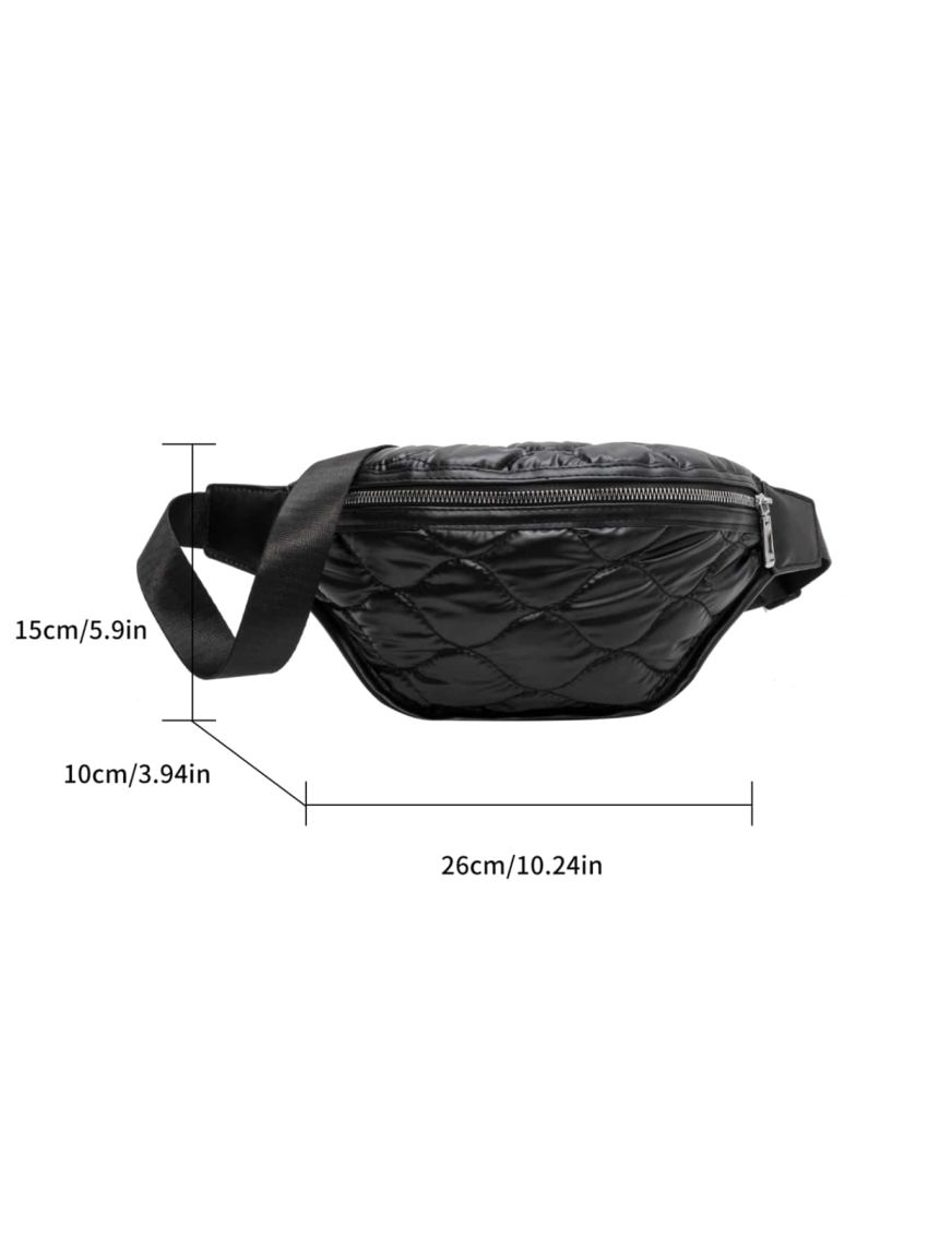 Quilted Zip Front Waist Bag