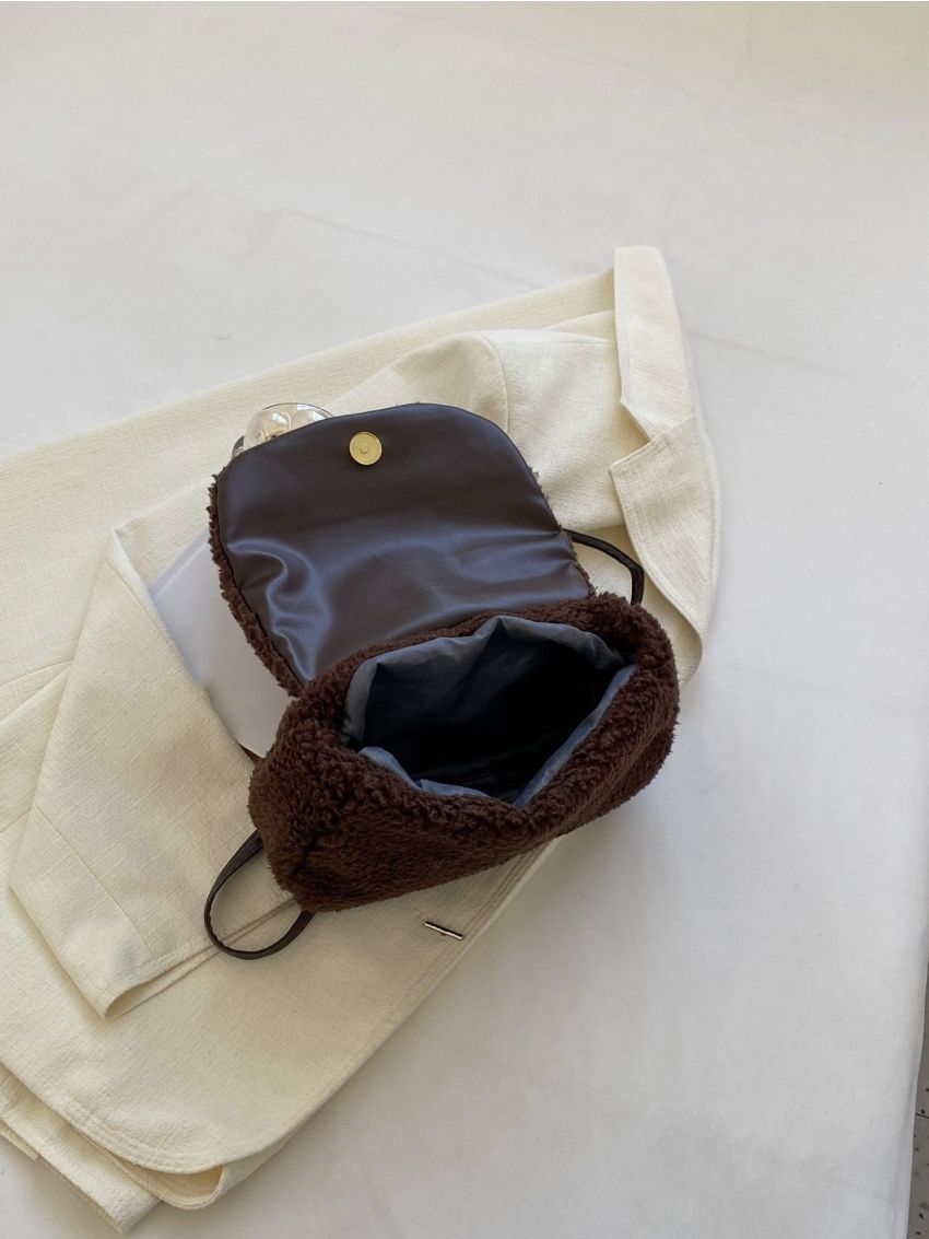 Minimalist Flap Fluffy Square Bag