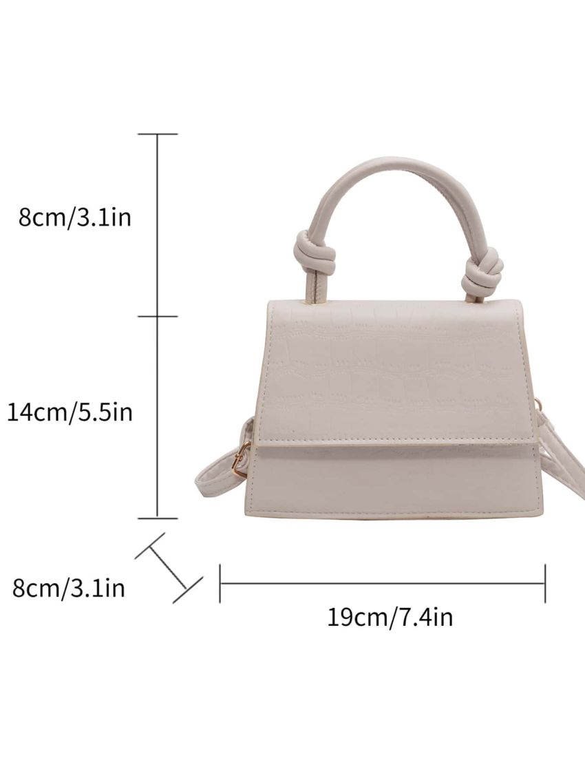 Mini Crocodile Embossed Flap Square Bag