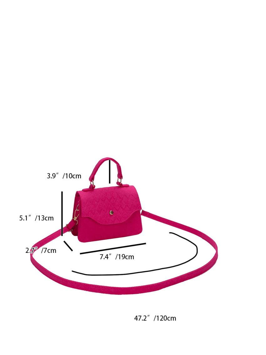 Mini Argyle Embossed Flap Felt Square Bag