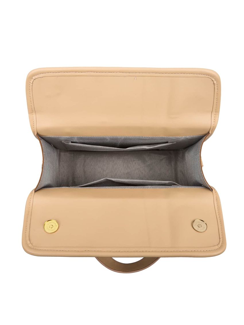 Geometric Pattern Letter Patch Decor Flap Square Bag