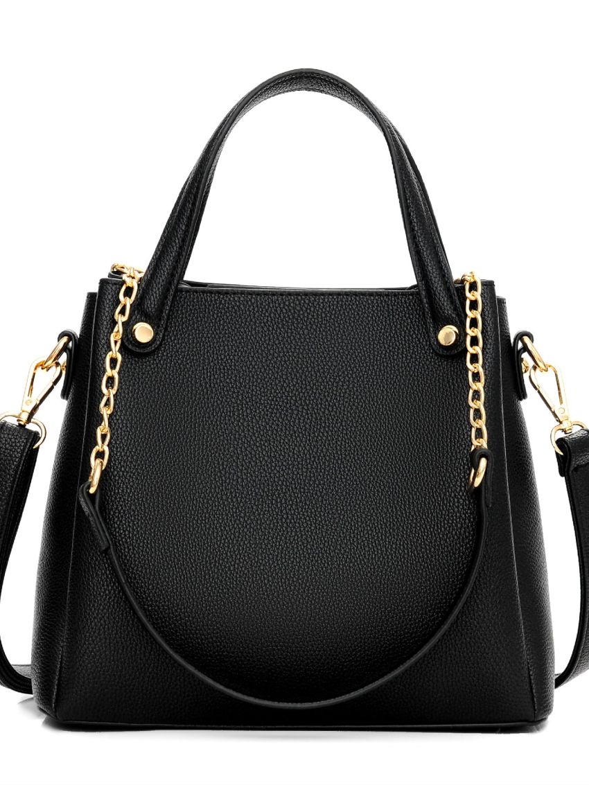Studded Decor Chain Square Bag
